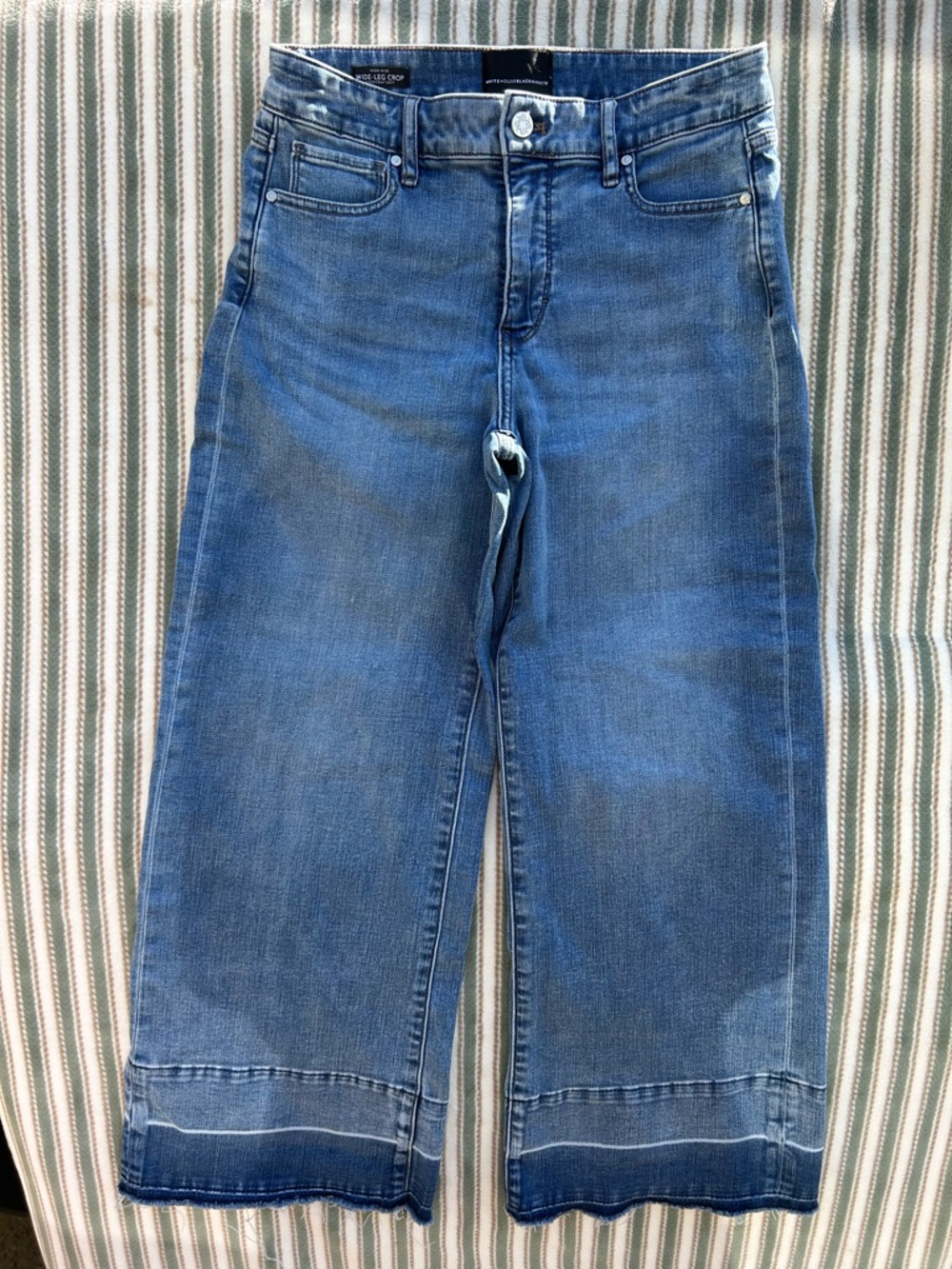Wide leg crop high rise jeans